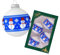 Krebs Glas Lauscha - Weihnachtsdekoration/Christbaumschmuck aus Glas - Weihnachtskugeln - Motiv: Porzellanweiß Schneemann Band - 4 Stück - Größe: ca. 7 cm