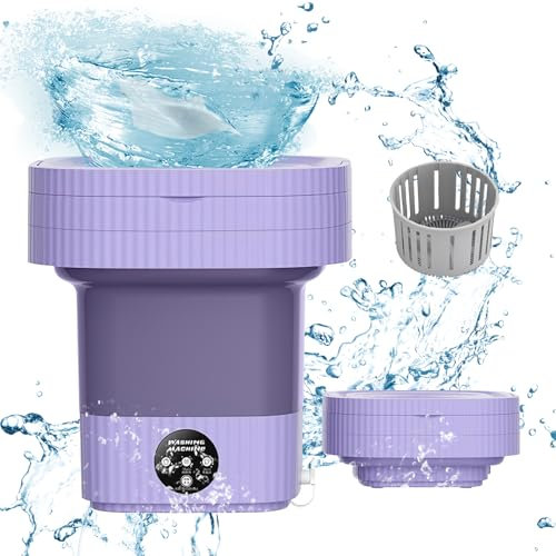 Mini Lavatrice Pieghevole Portatile Mobile Lavatrice Ad Ultrasuoni Lavatrice Lavatrice Mobile, 3 Modalità di Pulizia, Con Cestino di Scarico Lavatrice, Per Casa/Campeggio/Viaggio (10L)