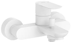 ROCA A5A026EB00 CALA Grifo Monomando Baño-Ducha Con Inversor Automático Blanco Mate