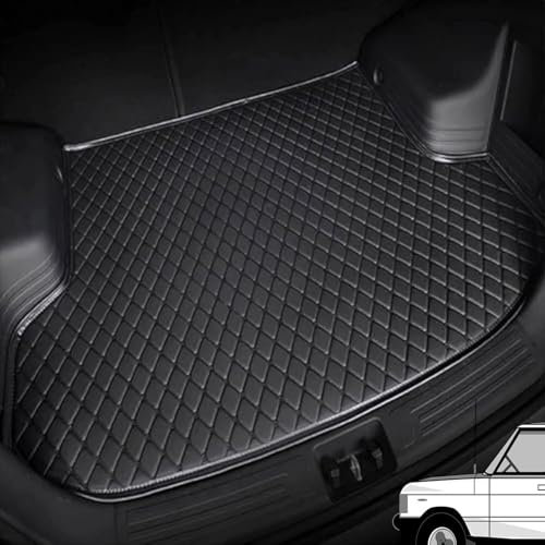 CHENLILI Coche Cuero Alfombrillas Maletero para Fiat 500L Hatchback 2012-2020, Tronco Bandeja Protectora A Medida Forro Alfombra Impermeable Accesorios,A/Black