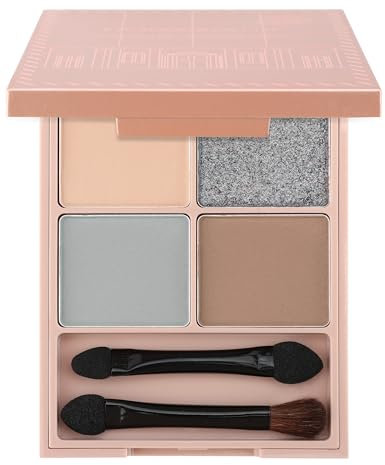 Jutqut 4 Color Eyeshadow Palette, Versatile Matte & Shimmer Shades for Natural, Long-Lasting and Smooth Lidschattenpalette, High Pigmentation Lidschatten, With Double-ended Brush and Mirror