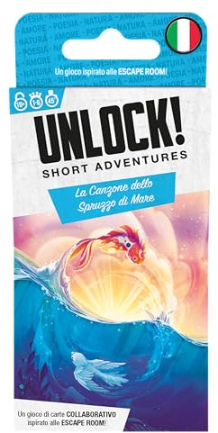 Asmodee Unlock! Short Adventures - Das Lied des Spruzzo di Mare, Brettspiel von Rätseln, 10+ Jahre, 1-6 Spieler, italienische Ausgabe