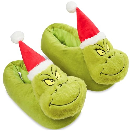 Get Trend Le Grinch Pantoufle Pour Femme Homme, Pantoufle 3D, Chaussons Chauds Maison Antidérapant, Cosy Hiver Slippers, Cadeau de Noël