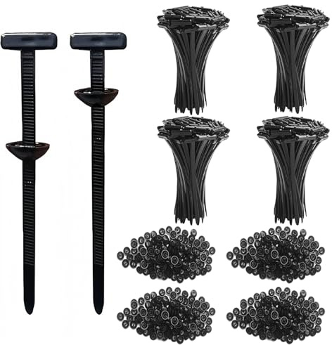 200pcs Universal Cable Tie Buckle, Heavy Duty Self-Locking Nylon Zip Tie Holder Clip with Pin & Button Design, UV-Resistant Plastic Cable Ties Tool Fasteners for Car Repair