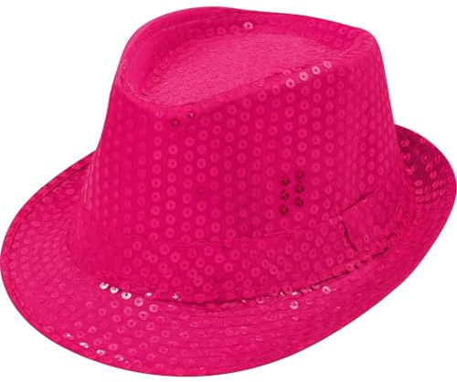 TrendandStylez Pailletten Hut für Karneval & Fasching – Glitzer Fedora Partyhut Damen Herren Kinder | Disco, Silvester, Festival & Kostüm Accessoire | Einheitsgröße, viele Farben, leicht & hochwertig
