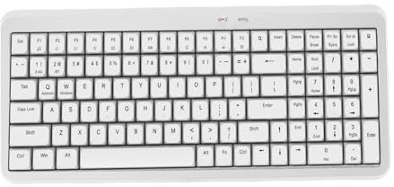 Cuifati Kabellose 2,4-G-USB-Tastatur, Hot-Swap-fähige Ergonomische Tastatur in Voller Größe mit 105 Tasten, Flache, Leise Scherentasten, Kompatibel mit Computer, PC, Laptop, Chromebook (White)