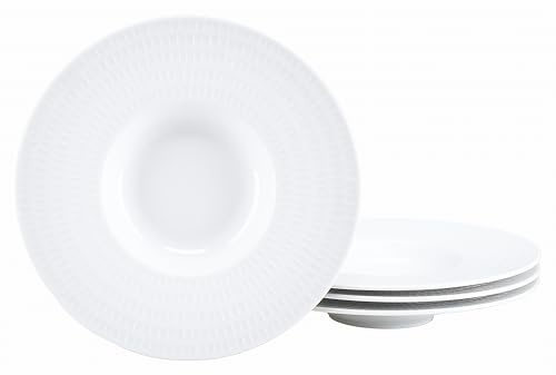Creatable, 25149, Serie Show Time Stripes, 4-teiliges Geschirrset für 4 Personen, Tellerset aus Porzellan, spülmaschinen- und mikrowellengeeignet, Made in Europe