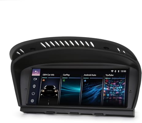 8,8 HD Autoradio Linux pour BMW Série 3/5/6 E90 E91 E92 E93 E60 E61 E63 E64 2005-2008 avec système CCC GPS Navigateur CarPlay Android Auto Airplay sans Fil WiFi USB Bluetooth 5.1 OEM iDrive Caméra