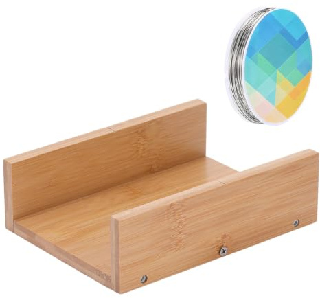 BENECREAT Outil de Découpe de Savon en Bois 181x136x55mm Coupe Savon en Bambou pour Projets de Fabrication de Savon Outil de Trancheuse de Savon à Fil pour Débutants et Professionnels