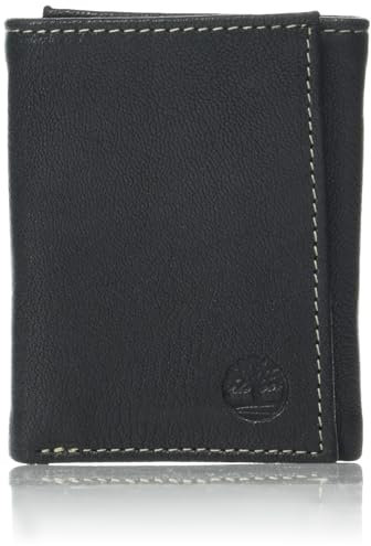 Timberland Herren Geldbörse aus echtem Leder, RFID-blockierend, gefaltet Reisezubehör, dreifach Faltbare Brieftasche, Schwarz, Einheitsgröße