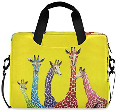 Laptop Bag Giraffe Laptop Case Computer Carrying Case 13-15.6 inch Laptop Sleeve Case Polyester Laptop Shoulder Bag Strap Handle Notebook Computer Bag for Boys Girls Women Men