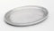 Kerzenteller oval 17 x 10 cm Aluminium Silber matt für Ovalkerzen, Ellipsen, Hochzeitskerzen, Taufkerzen