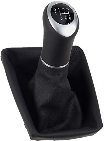 Schaltknauf kompatibel mit Mercedes SLK R171 2004-2011 (Naht schwarz) | Schaltsack Schaltmanschette Schalthebel Echtleder ICT 04-11 6 Gang Manschette Schaltgetriebe Zubehör