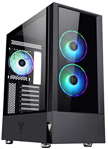 Itek, VERTIBRA Q210 – Case PC Gaming Middle Tower ATX, 3 Ventole da 12cm, Griglia RGB Addressable telecomando Radiofrequenza, 2xUSB3, Side Panel Temp Glass (Laterale in Vetro Temperato), Nero