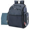 Fastfinder Wickeltaschen-Rucksack für Mütter und Väter mit Wickelunterlage und Feuchttüchertasche (Marineblau)