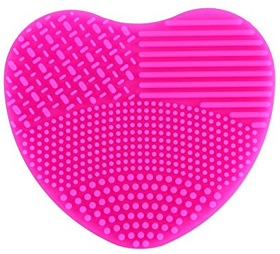 Gant en silicone de nettoyage pour pinceaux cosmétiques Rose - rose