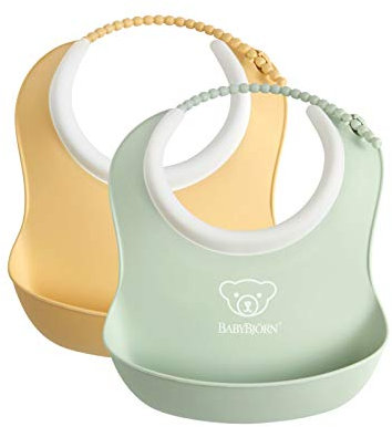 BabyBjörn Kleines Lätzchen, 2er-pack Blassgelb/Blassgrün