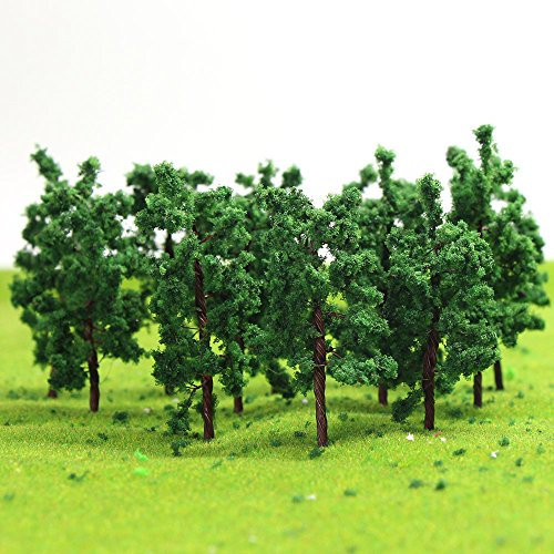 Evemodel 50 pezzi modello alberi Bush Trur N/Z 45 mm modello ayout D5020-50N-EU