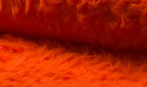 FABRICS-CITY FLOKATI TEDDYFELL STOFF KARNEVAL BEKLEIDUNG BASTEL REQUISITEN FOTOSHOOTING DEKO (Orange, 100X150cm)