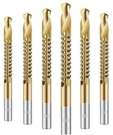 6pcs / set Cobalt juego de brocas, de tornillo espiral 3/4/5/6 / 6,5/8 Mm Métrica compuesta Tap Tap Broca de taladro de torcedura Bit Set multifunción metal Specia