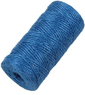 Egurs Cordón de yute multicolor de 2 mm, cordel natural de jardín, para trabajos de jardinería, floristería, manualidades, decoración, papel de regalo, hilos de encuadernación, imagen y adornos, azul