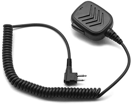 SUNDELY® Microphone Speaker for Motorola Radio DP1400 XT420 XT460 CP125 P180 XT665D Walkie Talkie 2-pin Hand Held Shoulder Lapel Mic with 3.5mm Headphone Port & Rotating Back Clip