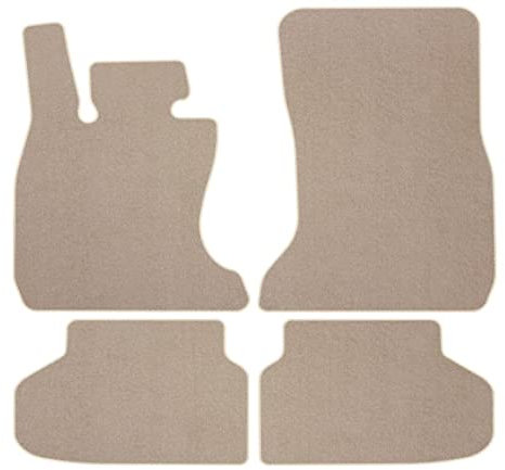 Premium Velourmattenset für BMW 7 F01 Bj. 2008 – 2015 PREM BEIGE Befestigungen Passform Neu Veloursfussmatten Automatten