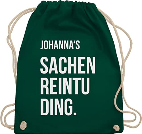 Turnbeutel Rucksack - Taschen - Damen - Sachenreintuding mit Name personalisiert I Sachen Reintu Ding Name | Stoffbeutel mit Spruch - Unisize - Dunkelgrün - personalisierter sportbeutel