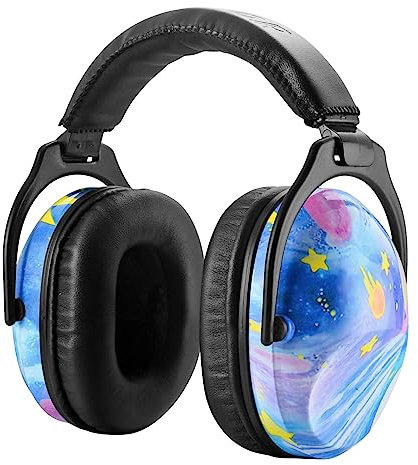 HOCAZOR Casques Antibruit Pour Enfants, RéGlage Pliable Casque Protection de Auditive Passif Pour Autistes Enfants, Concerts, Feux D'Artifice, L'AéRoport, Cinémas, Graffiti, NRR 22db/SNR 27db-Bleu