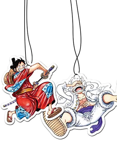 2in1 Auto Duftbaum/Lufterfrischer, Car Air Freshener Auto Scent | Anime Monkey D. Ruffy, Gear 5 Wano Kuni (Black Ice)
