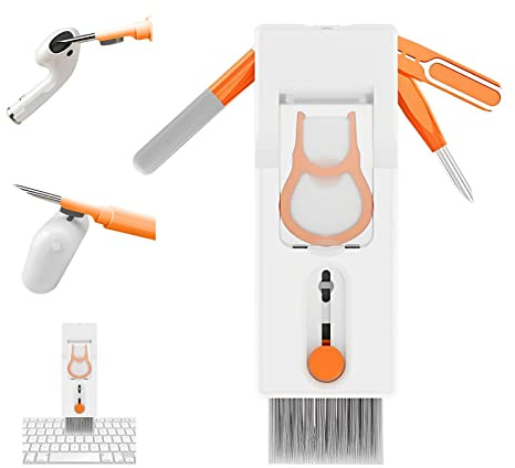 Tastatur Reinigungsset, 11 in 1 Keyboard Cleaning Brush Kit Screen Cleaner Kit Handy Elektronik Reinigungsset Tastaturreiniger mit Bürste for Airpods Handy Kamera Kopfhörer Laptop mit Patent