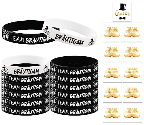 HOWAF 12 JGA Männer Accessoires JGA Armbänder Bräutigam Armbänder Team Bräutigam Team Groom Armbänder JGA Armband JGA Tattoos Groom to Be JGA Accessoires für Junggesellenabschied Männer Hochzeit Deko