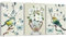 Artscope 3 Teilig Abstract Leinwandbilder mit Blumen und Vögel Motiv Kunstdruck - Moderne Wandbild für Badezimmer Wohnzimmer Wanddekoration - 30 x 40 cm