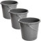 Putzeimer 10l Haushalteimer, Eimer 3er Set, Wischeimer mit Meßskala und Metallgriff, Putzkübel aus Kunststoff, Plastikeimer ohne BPA, Wascheimer grau, langlebig, vielseitig und robust, Made in EU