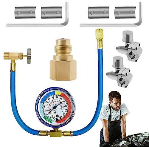 Rianpesn Recarga freón para refrigerador - Manguera Carga refrigerante | Manguera Carga refrigerante CA R134A, Herramientas Aire Acondicionado Coche