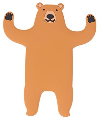 CHILDWEET Animal Wall Hooks 3 Pack Soft Rubber Bear Hooks Adhesive Removable Easy to Install for Kitchen Door