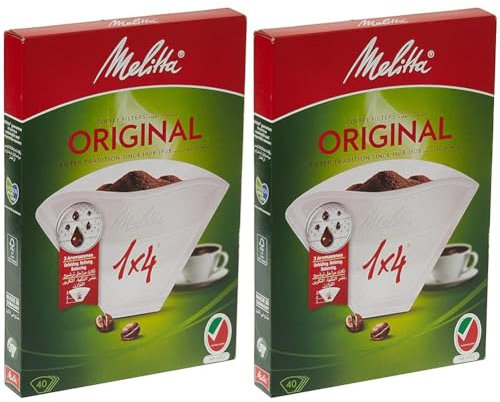 Melitta Original Filtri 1 x 4, Confezione da 80, Bianco