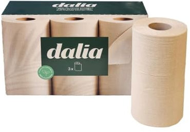 Papel de Cocina bio sin Blanquear, 3 Rollos. Dalia