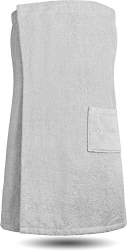 normani Damen Sauna Kilt Saunahandtuch aus 100% Bio-Baumwolle - extra groß ab Größe 44 Farbe Weiß