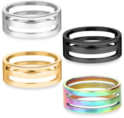 4 Stück Sprungring Offnungswerkzeuge Biegeringe Edelstahl Biegering Splitting Tools Fingerhut Nähen Biegering Splitting Closing Ring Tools für Die Schmuckherstellung Heimwerkerarbeiten