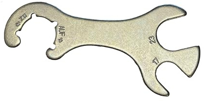 Tevex Gasflaschenschlüssel Multifunktional – Ventilschlüssel für 5 kg & 11 kg Propan/Butan-Gasflaschen, 17 mm & 23 mm Maulschlüssel, Verzinkter Stahl, Camping & Grill
