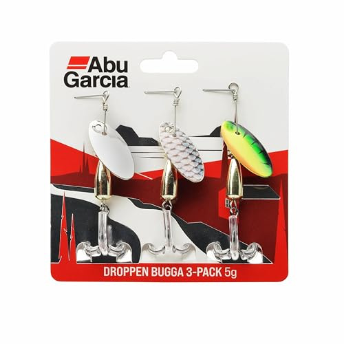 Abu Garcia Droppen Bugga 3-Pack - Versátil Señuelos de Agua Dulce para Perca, Lucio, Cacho y Trucha - Lanzamiento Preciso, Pesca en Agua Dulce, Variado 5 cm