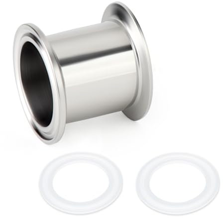 TAISHER 1PCS 304 Stainless Steel 2 Tri Clamp 64MM Ferrule Flange Sanitary Spool Tube Seamless Round Tubing with 2PCS Washers (2 Length/51MM)