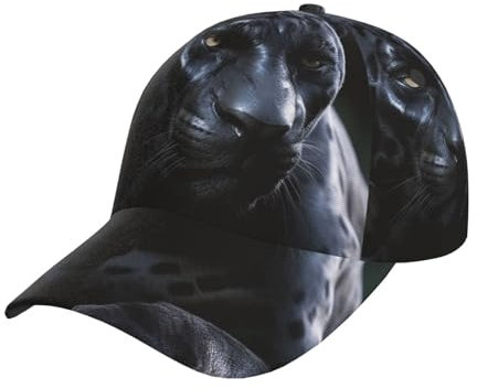 Baseballkappe, klassische Papa-Hut für Männer und Frauen, verstellbare Baseballmütze, schwarz-weiße Totenköpfe, für alle Jahreszeiten, Black Panther, EinheitsgröÃŸe