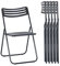 ZZINOKE 6er Set stabile Klappstühle,Stabilem Metallrahmen, Tragbare Bürostuhl, Campingstühle, Geeignet für Partys, Hochzeiten, Picknicks, Drinnen und Draußen, Schwarz, 6 Stühle