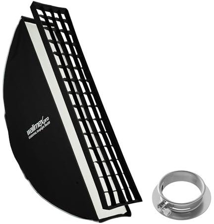 Walimex pro Essential Striplight Softbox 30x120cm + Softboxadapter für Profoto (Außendurchmesser: 15,2 cm), um 360° drehbar, einfacher Aufbau, inkl. Grid, Bowens Adapter und Transporttasche