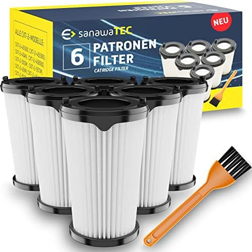 SANAWATEC Filter 6-Stück als Ersatz für AEG CX7 Filter für AEG Filter Staubsauger AEG CX7 x flexibility Filter für AEG Filter CX7-2 & QX8 HEPA-Filter, ersetzt AEF150, inkl. eine Reinigungsbürste