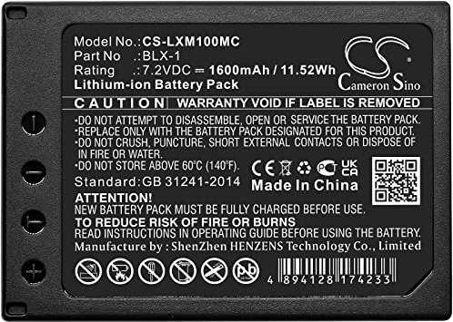 1600mAh 11.52Wh Battery Replacement for Olympus OM-SYSTEM OM-1, OM-1 Mirrorless Camera fit Part No. BLX-1