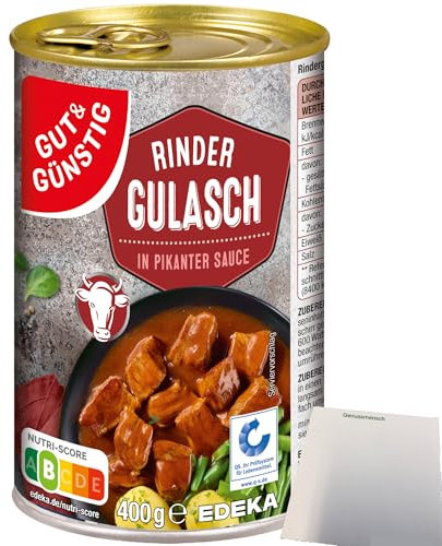 usy Bundle für Gut&Günstig Rinder Gulasch in pikanter Sauce (400g Dose) + usy Block
