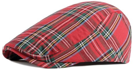 meioro Herren gestreifter Karierter Newsboy Hut Cabbie Beret Ivy Flat Cap Verstellbare Gatsby Hut Jagd Fahren Verstellbare Kappe